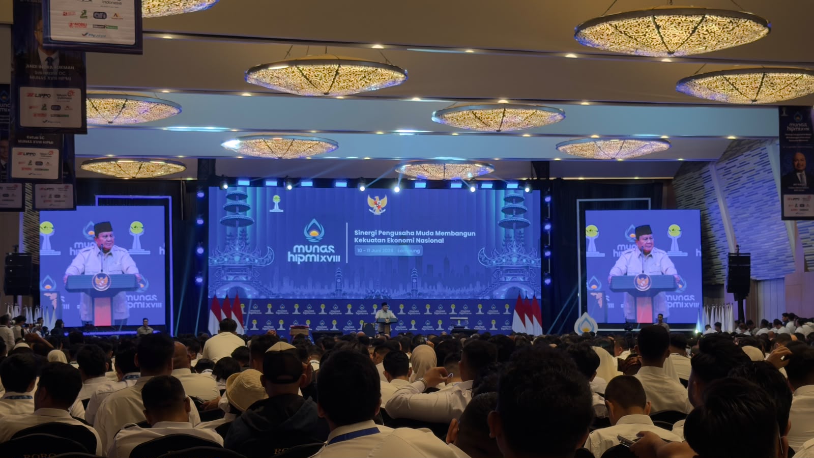 Presiden Prabowo Resmi Buka Munas XVIII HIPMI di Lampung, Tegaskan Peran Strategis Pengusaha Muda bagi Ekonomi Nasional